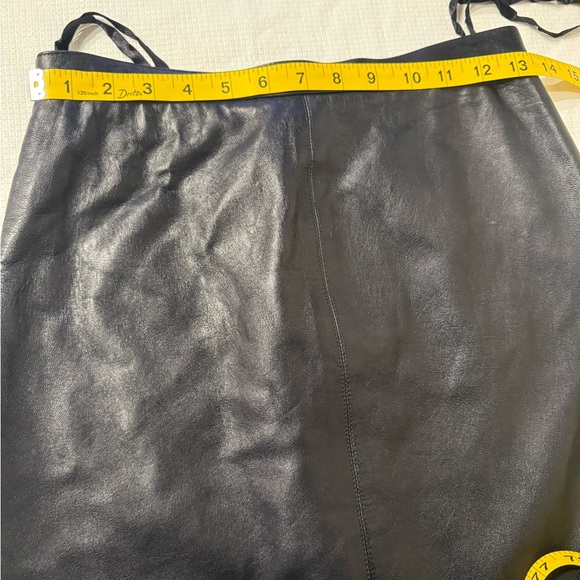 Ellen Tracy Black A-Line Maxi Skirt Cocktail 100% Leather - Picture 12 of 13